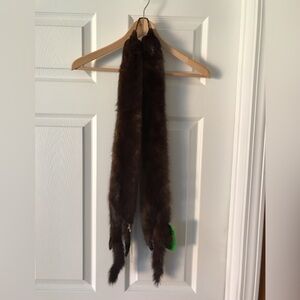 NWT Vintage mink collar scarf. Retro fur scarf collar, Full body mink.
